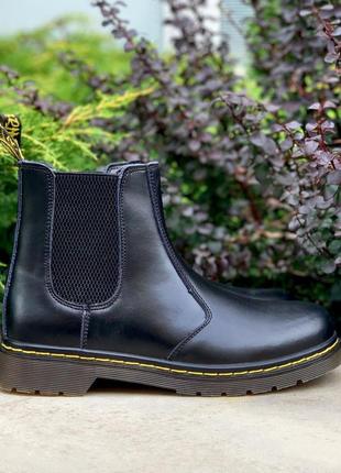 Dr. martens chelsea black{мех}5 фото