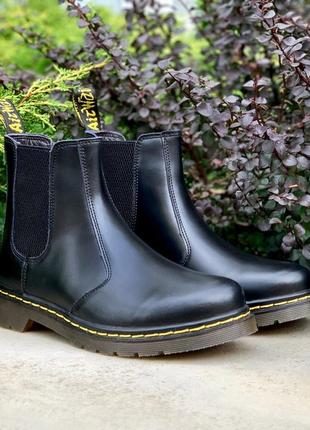 Dr. martens chelsea black{мех}7 фото