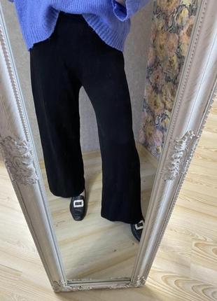 Чёрные вязаные модные широкие брюки 50-54 р