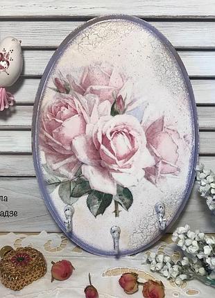 Ключниця - панно « рожеві троянди»