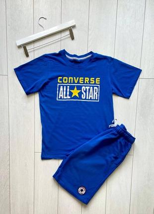 Спортивный костюм converse подростковый комплект шорты и футболка на мальчика1 фото