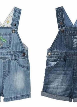 Комбинезон с шортами джинсовый 6-9 мес /lupilu  германия