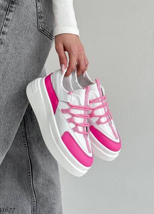 Кеды бело-розовые