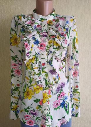 H&m прекрасна фірмова блуза сорочка квітковий принт gucci