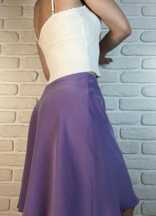 Лавандова шовкова спідниця на запах. шелковая юбка на запах в лавандовом цвете, юбка натуральный шелк warehouse2 фото
