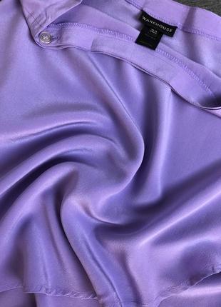 Лавандова шовкова спідниця на запах. шелковая юбка на запах в лавандовом цвете, юбка натуральный шелк warehouse9 фото