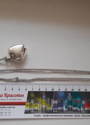 Серебряное колье с сердцем 3