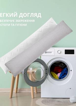 Подушка з наволочкою nordic comfort+ для відпочинку та сну тм ideia 40х140 см з блискавкою5 фото