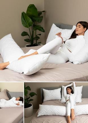 Подушка з наволочкою nordic comfort+ для відпочинку та сну тм ideia 40х140 см з блискавкою3 фото