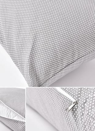 Подушка з наволочкою nordic comfort+ для відпочинку та сну тм ideia 40х140 см з блискавкою8 фото