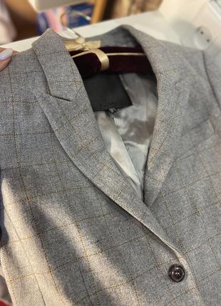 Новый классический стильный трендовый жакет пиджак женский шерсть inwear серый с карманами9 фото