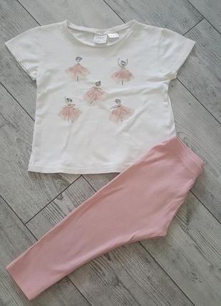 Набор комплект костюм для девочки лосины и футболка zara2 фото
