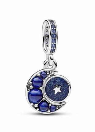 Серебряная бусина шарм подвеска подвеса бусина серебро пандора pandora silver s925 925 проба ale с биркой и пломбой месяц