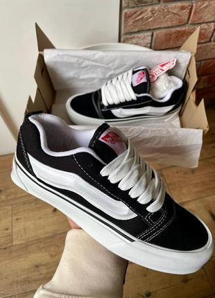 Vans knu skool black white2 фото