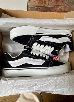 Vans knu skool black white1 фото