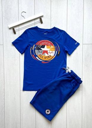 Спортивный костюм converse на мальчика шорты и футболка комплект подростковый1 фото