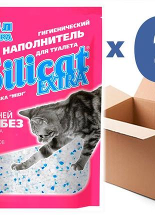 Наполнитель для кошачьего туалета силикагелевый  silicat extra 5.0lx6шт(30l)