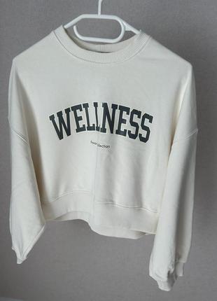 Свитшот укороченный wellness молочный