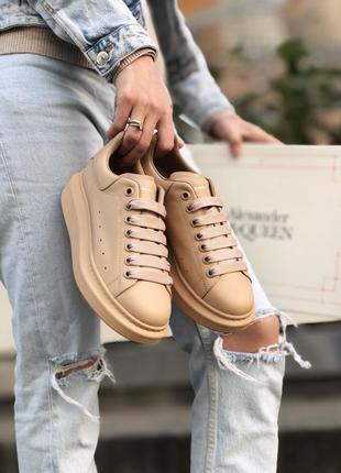 Шикарные кожаные кроссовки alexander mcqueen