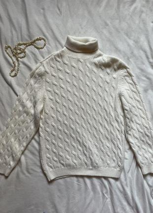 Вязаный шерстяной свитер с косами zara1 фото