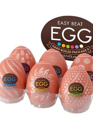 Впервые в украинском! новинка. набор мастурбаторов-яц tenga egg hard boilded ii pack (6 яиц)