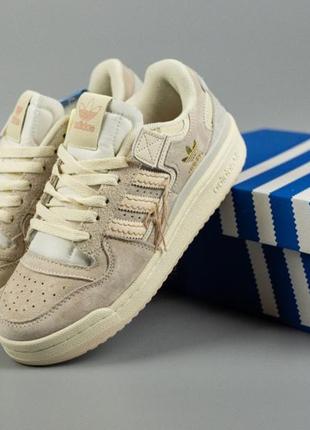 Жіночі кросівки adidas forum 84 low “off white” beige3 фото