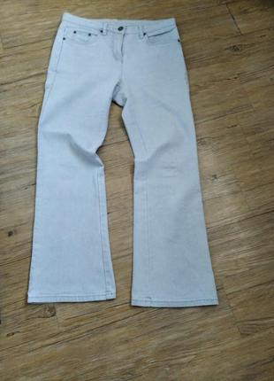 Широкі злегка розкльошені джинси висока посадка (світло-сірі)2 фото