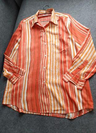 Натуральная яркая рубашка из вискозы 48-50 размера4 фото