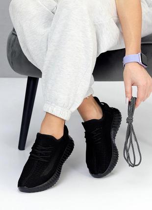 Качественные недорие женские кроссовки, на каждый день в черном цвете, материал текстиль, хит продаж9 фото