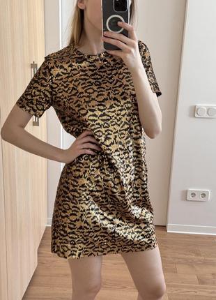 Сукня з принтом леопард
