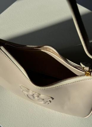 Сумка pinko half moon bag simply cream with leather buckle6 фото