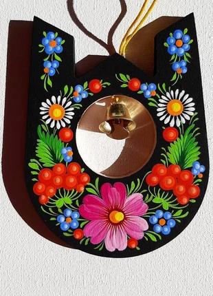 Петриковская роспись подвеска-подкова