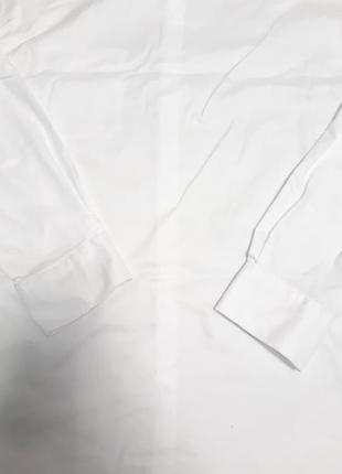 Рубашка мужская хлопок 100% белая длинный рукав р 52-54 (18 1/2) бренд "marks&spencer"7 фото