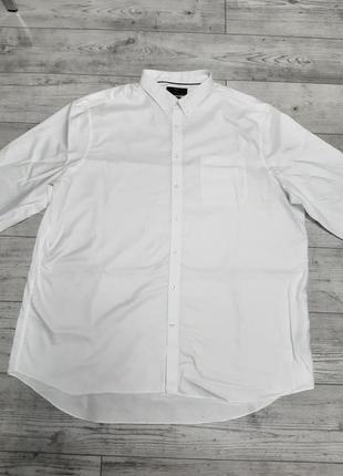 Рубашка мужская хлопок 100% белая длинный рукав р 52-54 (18 1/2) бренд "marks&spencer"2 фото