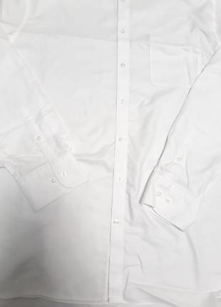 Рубашка мужская хлопок 100% белая длинный рукав р 52-54 (18 1/2) бренд "marks&spencer"3 фото