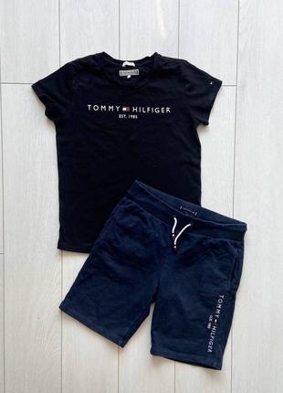 Комплект tommy hilfiger подростковый футболка и шорты на мальчика костюм спортивный