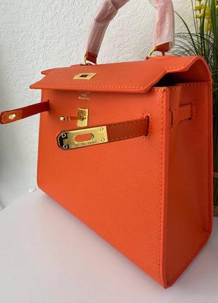 Сумочка hermes kelly 25 orange3 фото