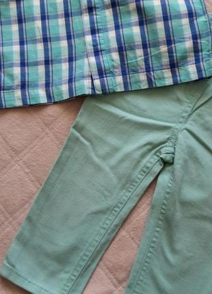 Набор 12-18м мята мятный комплект рубашка джинсы3 фото