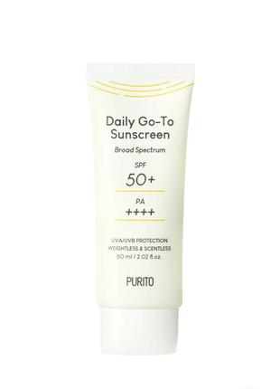 Purito легкий сонцезахисний крем daily go-to sunscreen spf50+/pa++++, 60 ml1 фото