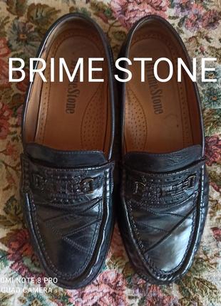 *** brime stone повністю шкіряні туфлі лофери, мокасини, ортопедична устілка, р. 43-44 устілка 29 см ***