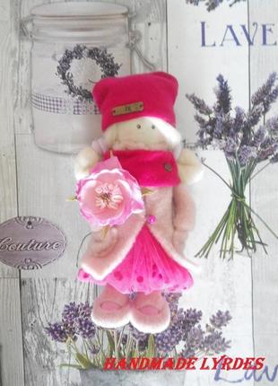 Інтер'єрна текстильна лялька "розалі"2 фото
