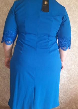 Жіноча нарядна сукня святкова синя 60р. нова4 фото