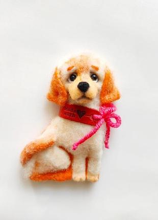 Брошь "золотистый ретривер"