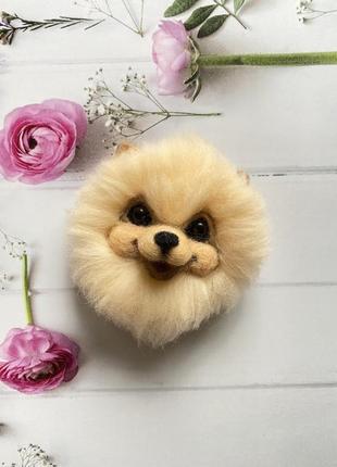 Брошка "шпіц кремовий"