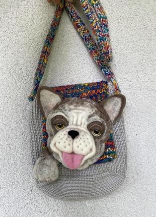Молодёжная сумка с собакой3 фото