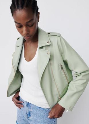 Zara курточка косуха з екошкіри в наявності2 фото
