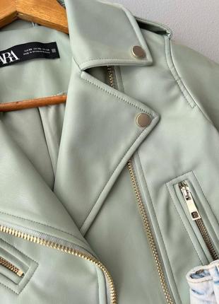 Zara курточка косуха з екошкіри в наявності8 фото