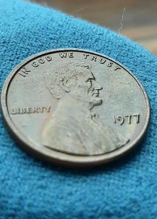 Монета сша 1 цент, 1977 года3 фото