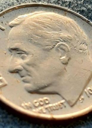 Монета сша 1 дайм, 1978 года,  roosevelt dime без мітки монетного двору2 фото