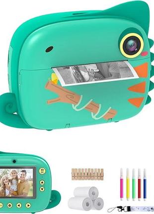 Детская камера tiatua для мгновенной печати, цифровая камера для детей с двойным объективом 20 мп и sd-картой